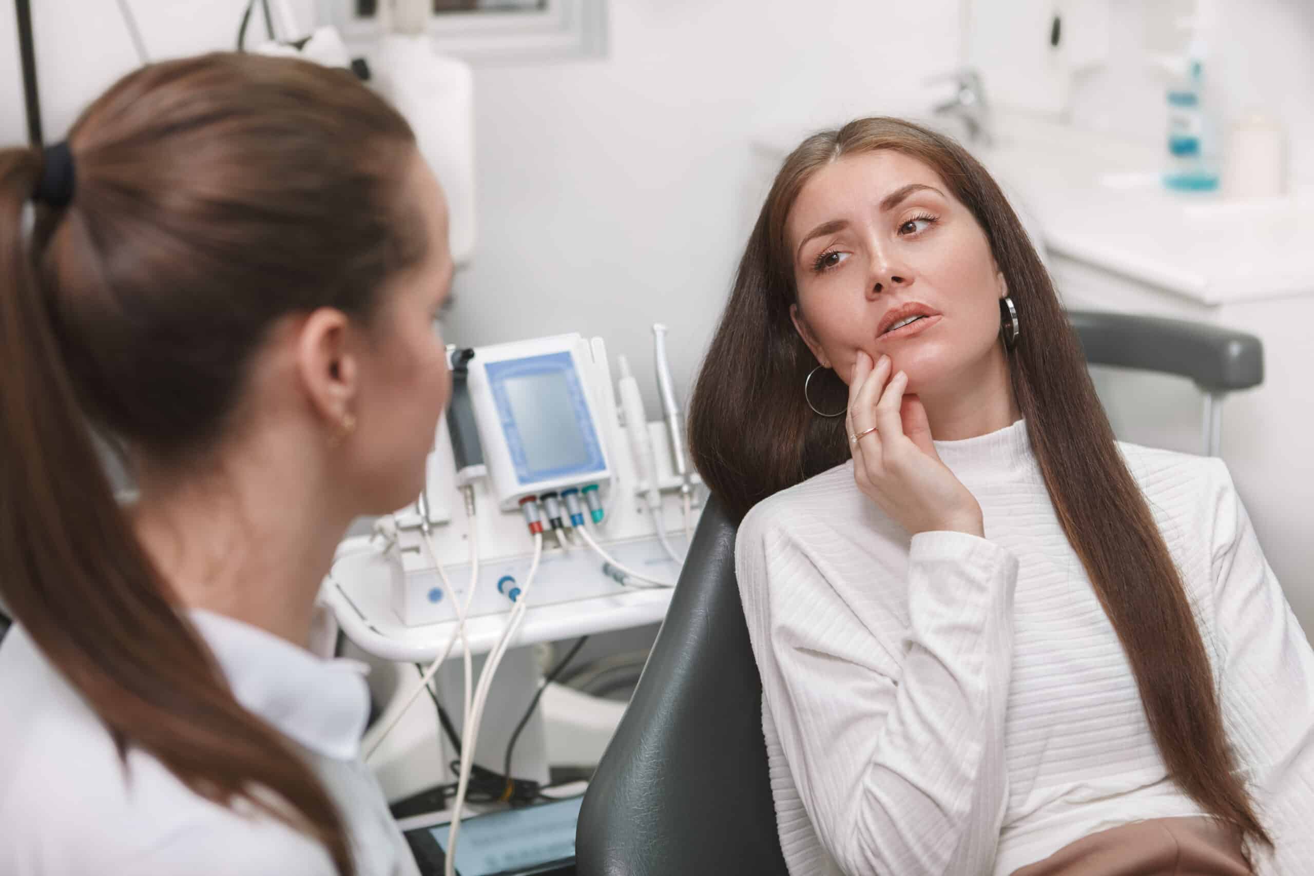 Attractive,Young,Woman,Having,Toothache,,Visiting,Dentist